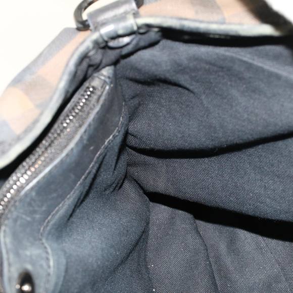 BURBERRY Nova Check Shoulder Bag PVC Leather Brown Auth yk7846B - Picture 11 of 15